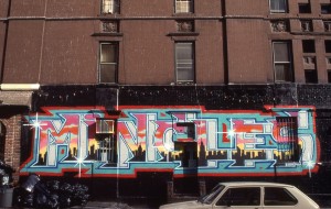 Mingles sign on E. 95th St. at 2nd Ave., Feb. 1989      